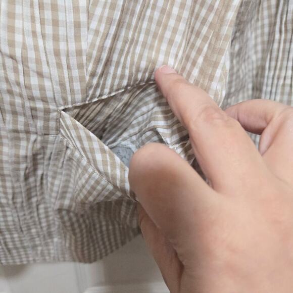 Cabi Ginger Snap Gingham Plaid Blazer Small Style 346 Floral Cuffs - Picture 10 of 12